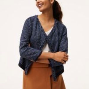Loft Fringe Knit Jacket